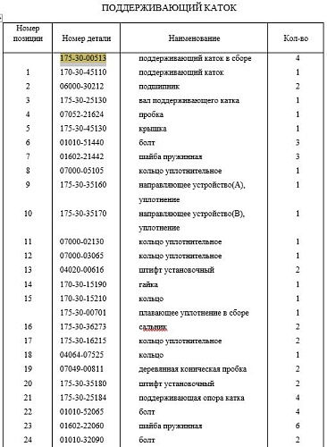 Каток поддерживающий 175-30-00513 Каток поддерживающий 175-30-00513